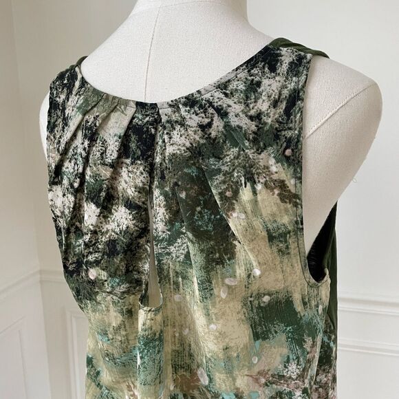Anthropologie Delatta Mixed Material Tank Top Green M - Picture 3 of 7